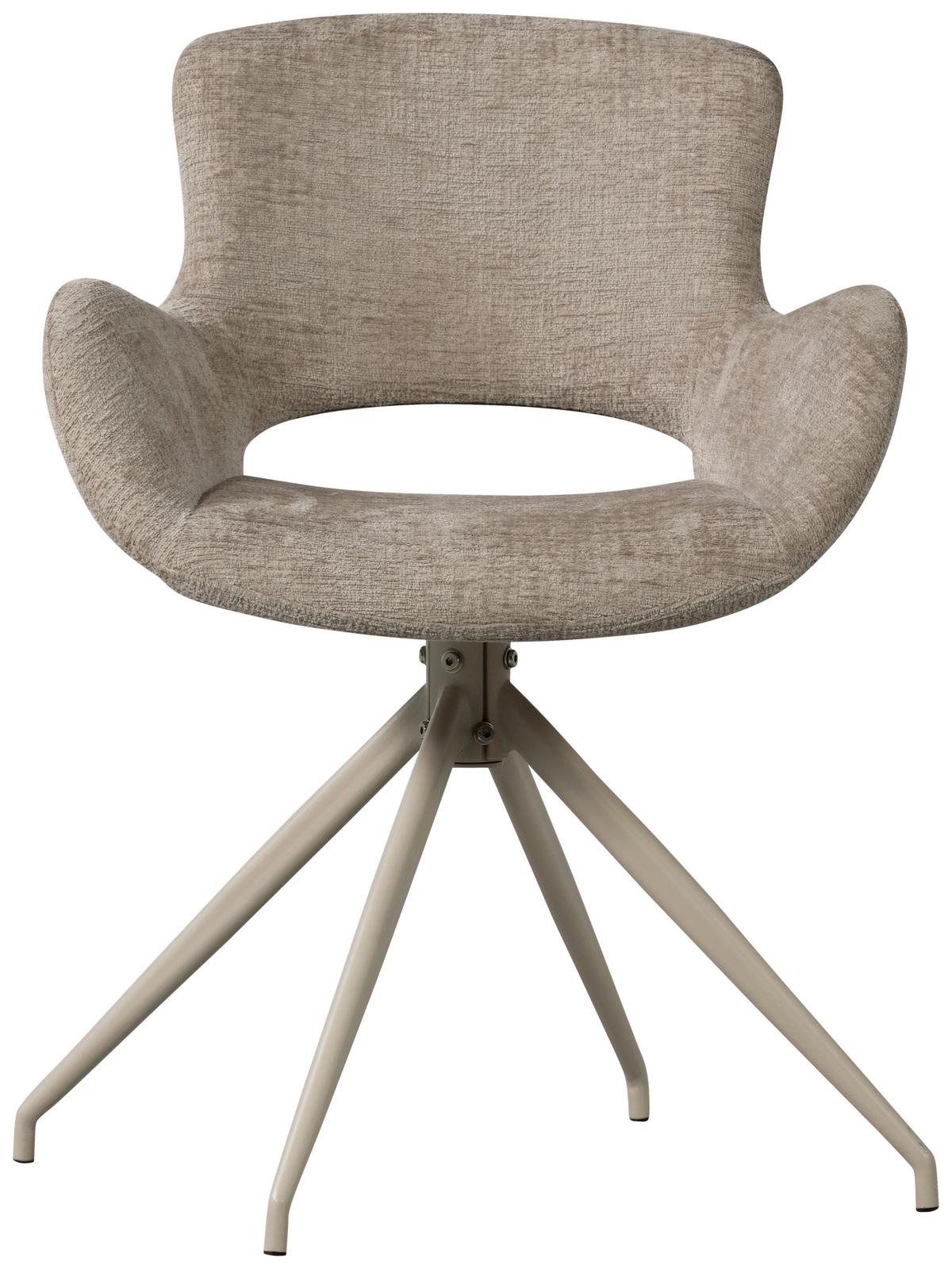 ARMLEHNSTUHL-SET Eliva Sandfarben B: 58cm - Sandfarben, MODERN, Textil/Metall (58/58/82cm) - Livetastic