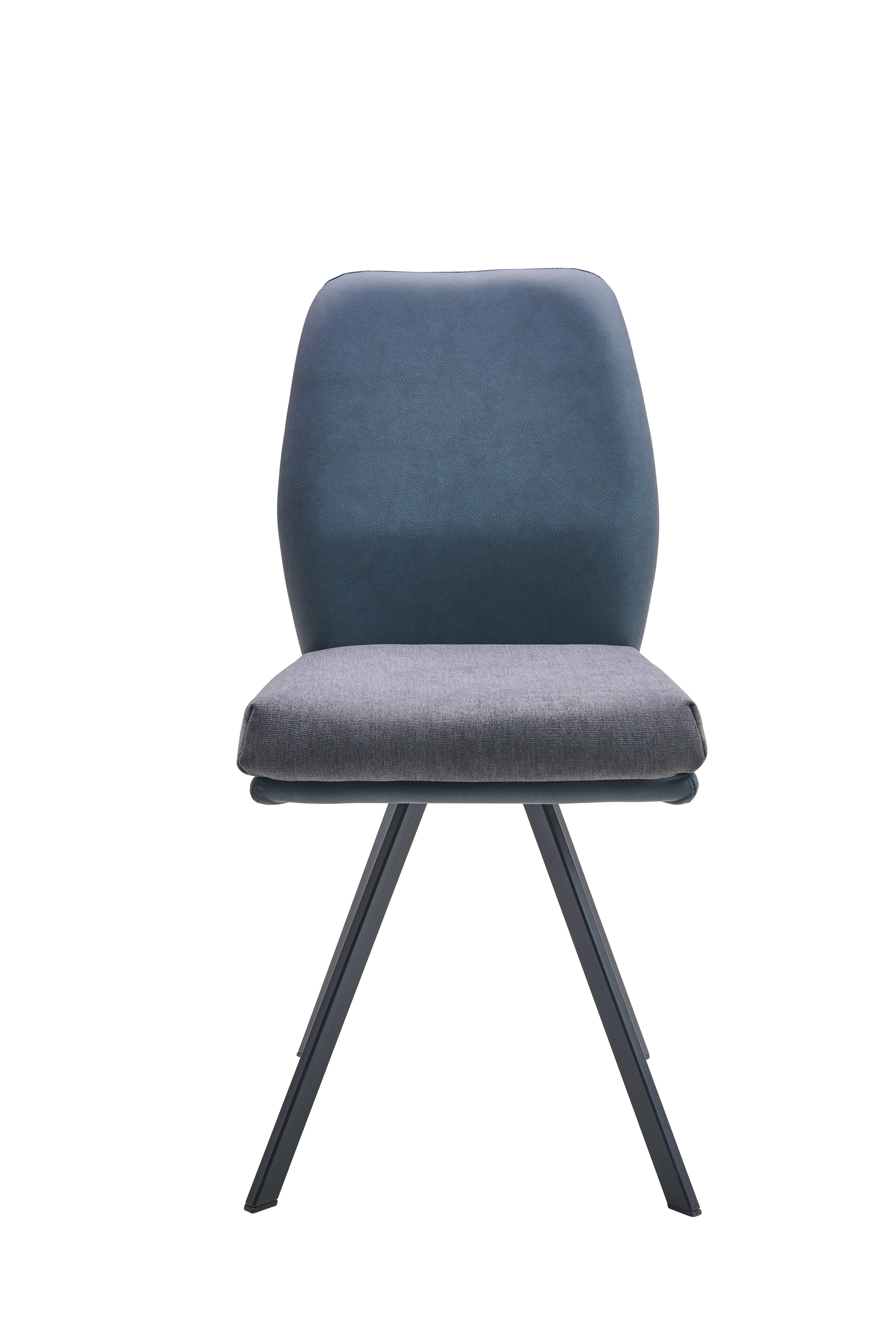 Esszimmerstuhl Kakan Blau/Grau Gepolstert - KONVENTIONELL, Holz/Textil (50/84/58cm) - Luca Bessoni