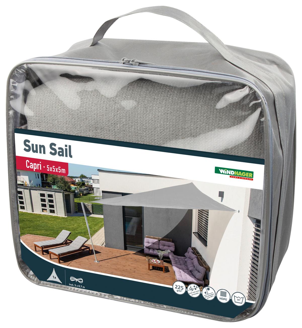 Sonnensegel Rechteck 5x5x5 M - Grau, Basics (500/500/500cm)