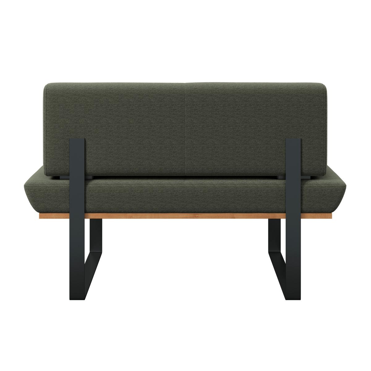 Sitzbank Tristan Webstoff grün, B: 130cm - Schwarz/Grün, MODERN, Holz/Textil (130/48/90cm) - James Wood