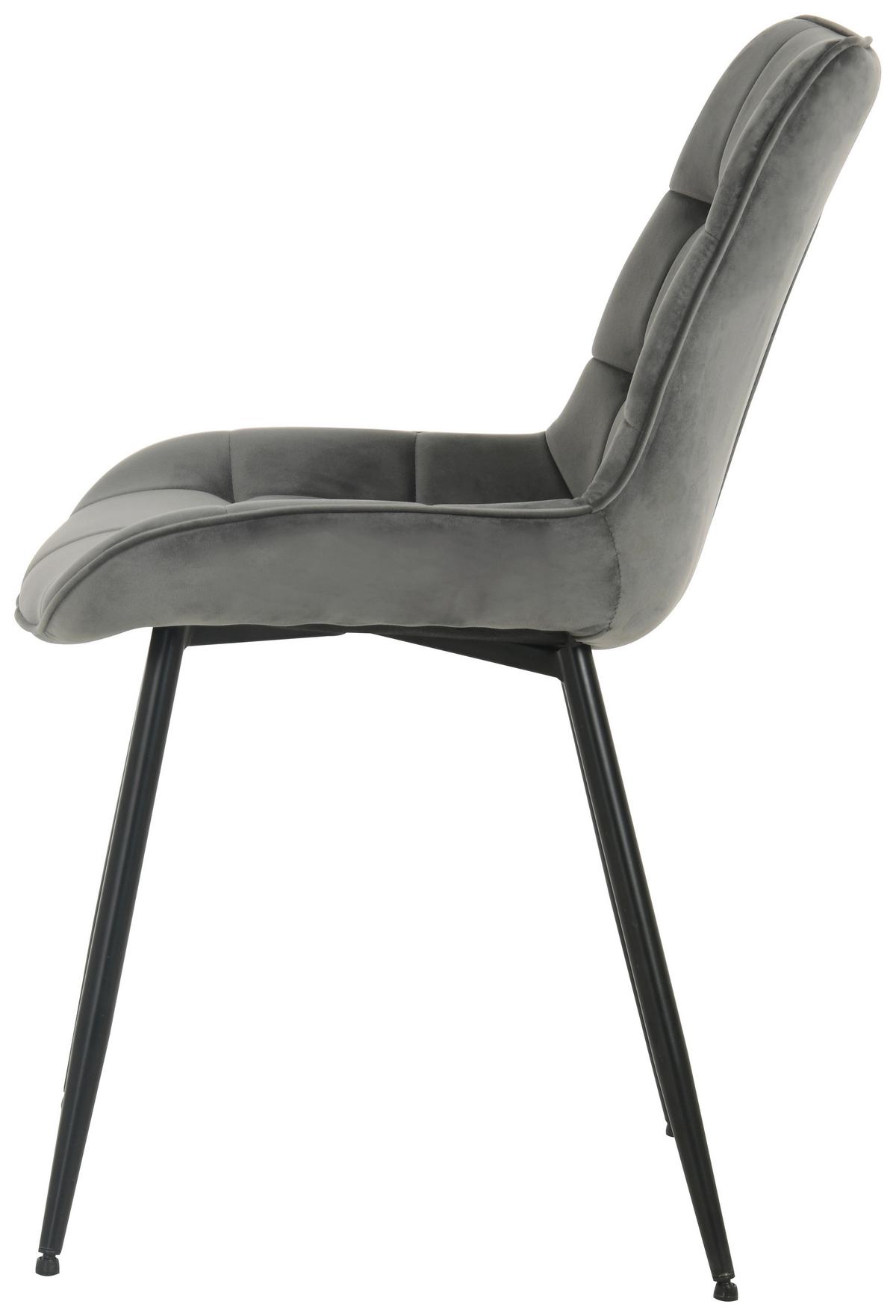 Stuhl Ravenna - Schwarz/Grau, MODERN, Holz/Textil (49/85/61cm) - MID.YOU
