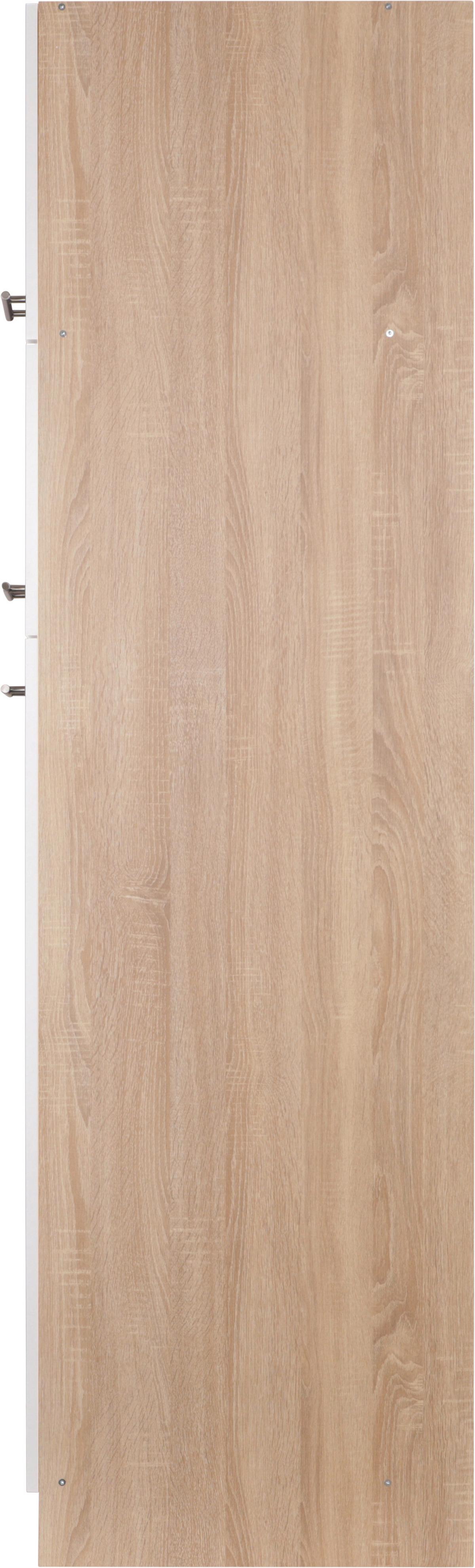 Geräteumbauschrank Merle Weiß, Eiche Dekor B:60cm - Eichefarben/Weiß, Basics, Holzwerkstoff (60/200/60cm) - Respekta