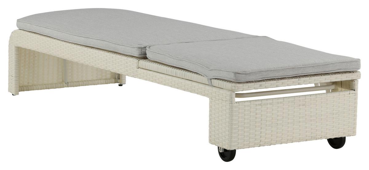 Sonnenliege London Kunststoff verstellbar - Weiß, KONVENTIONELL, Kunststoff (60/32/196cm) - Gardenson