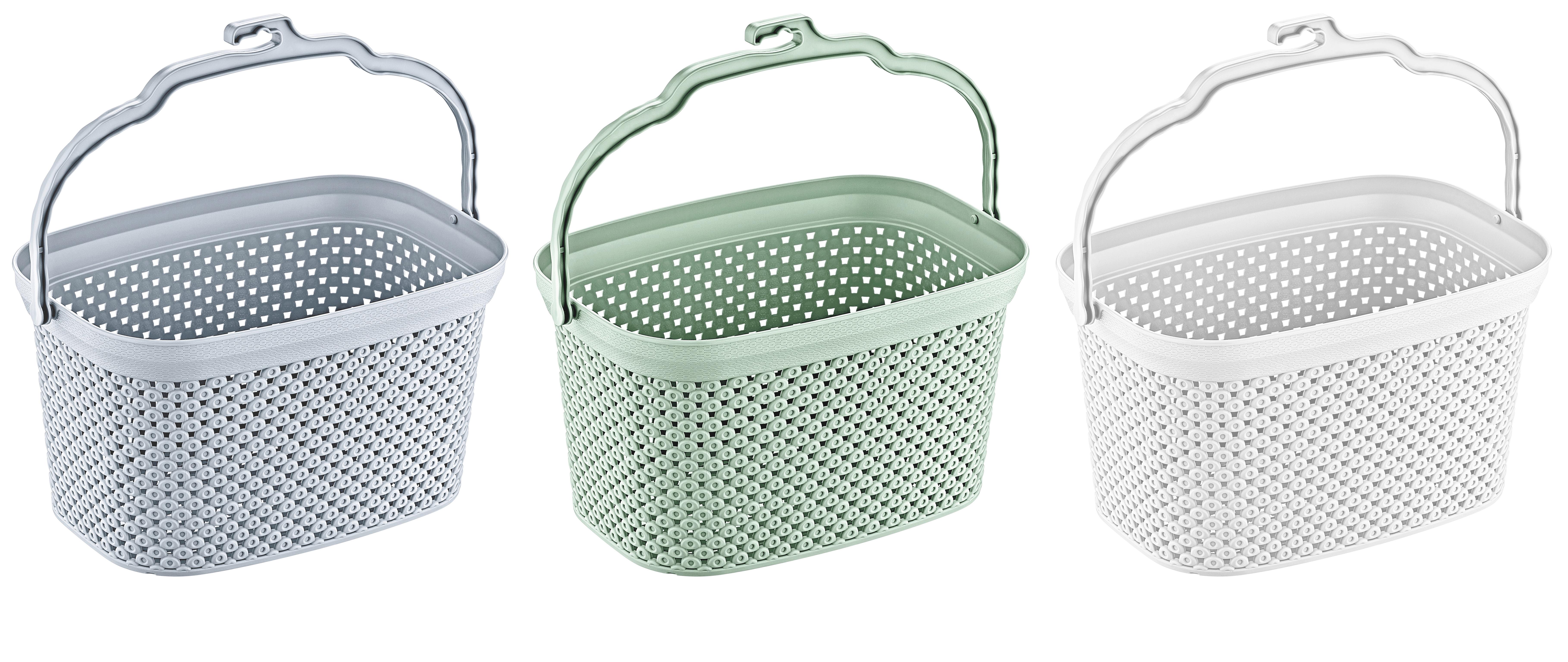 Wäscheklammernkorb Diamond - Weiß/Grau, Basics, Kunststoff (15/12,5/21,7cm) - Luca Bessoni