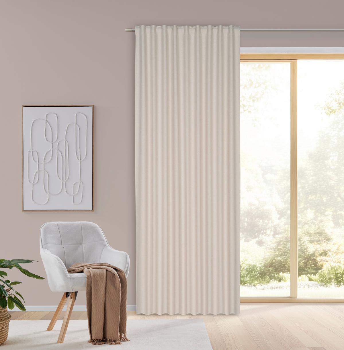 HOTOVÝ ZÁVĚS ULRICH 300CM - pískové barvy, Moderní, textil (135/300cm) - Modern Living