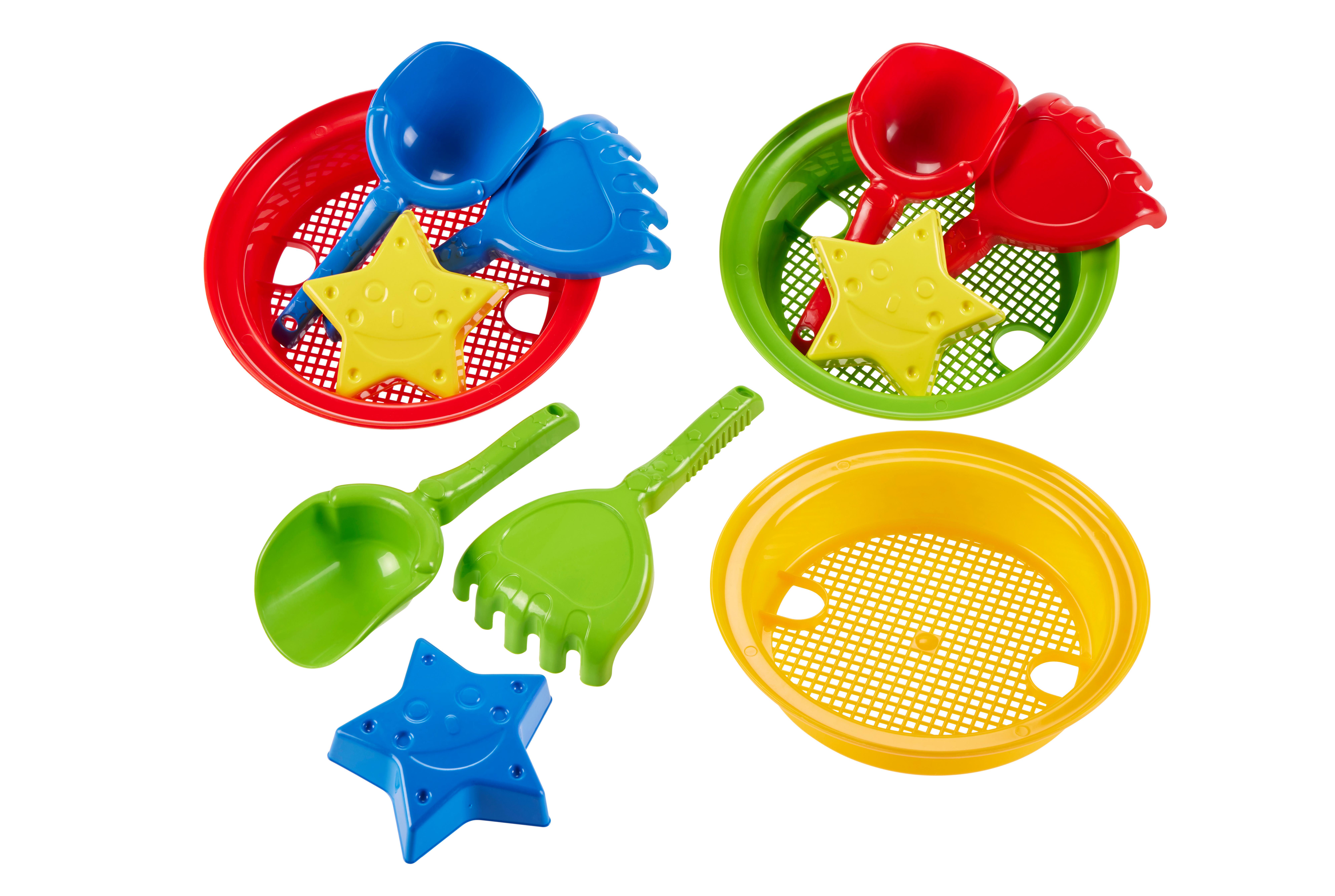 Strandspielset Strandspielzeugset - Blau/Gelb, Basics, Kunststoff (21/21/6cm)