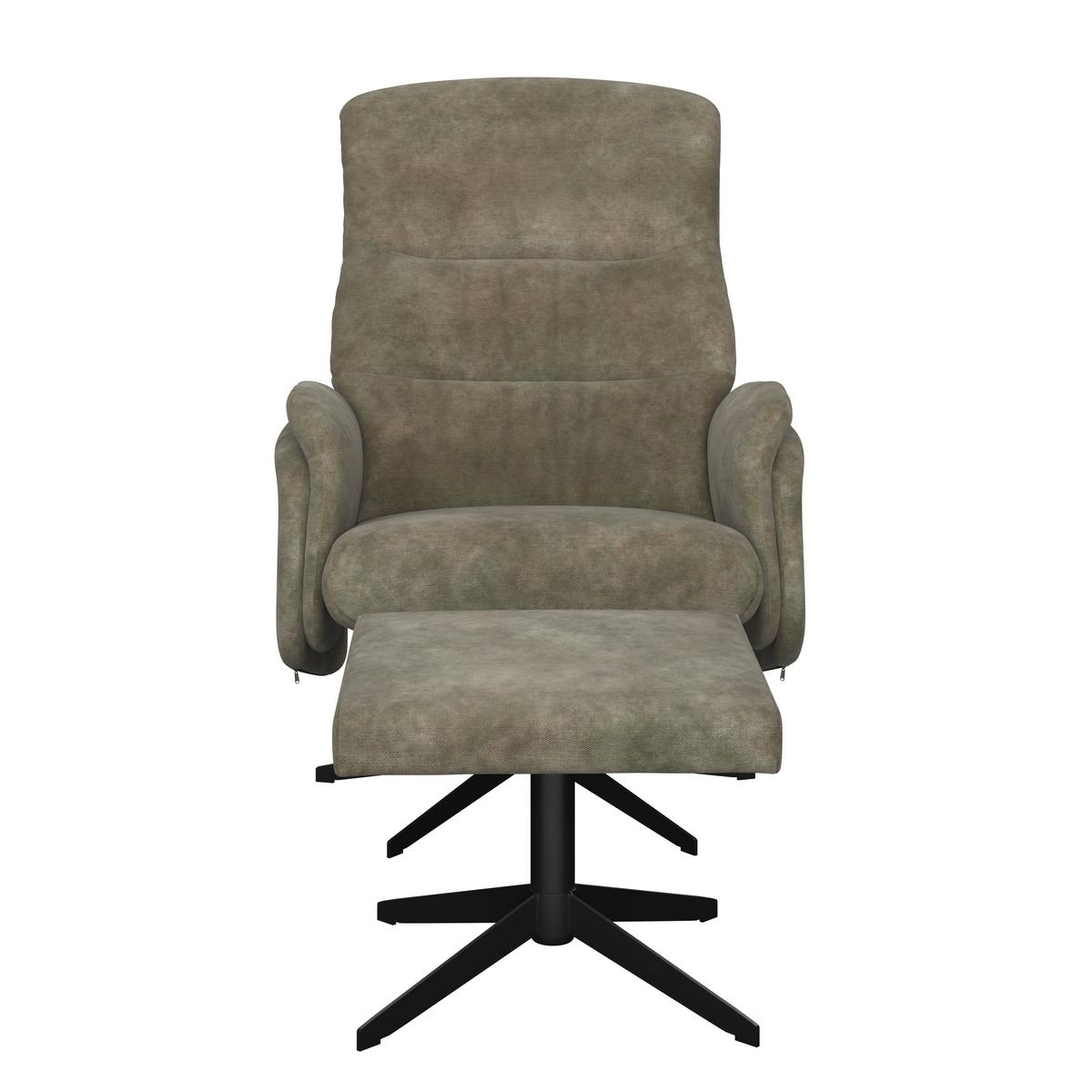Relaxsessel Star grün, 360° drehbar - Schwarz/Grün, MODERN, Textil/Metall (72/107/86cm) - James Wood
