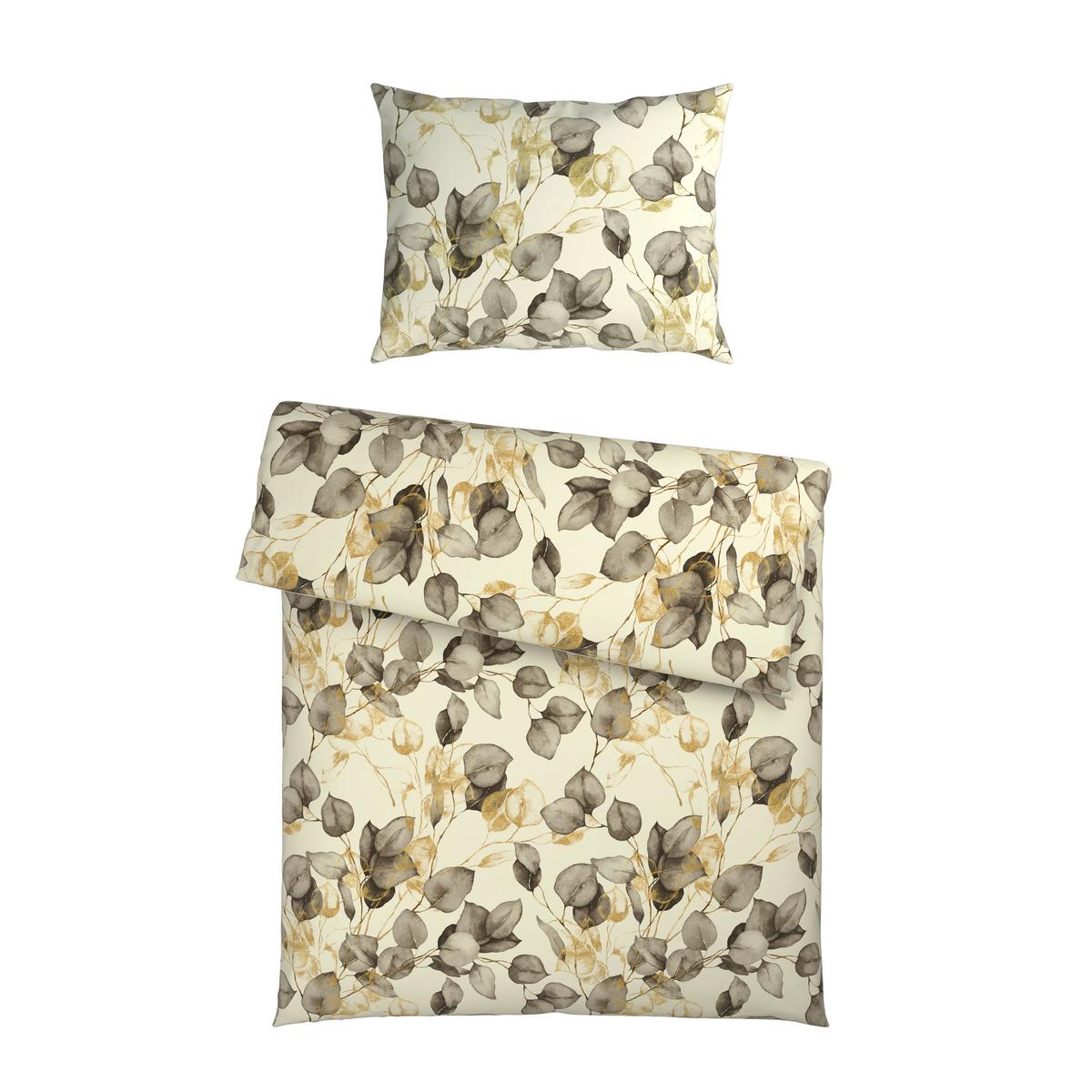 Bettwäsche Natalia - Senfgelb/Braun, ROMANTIK / LANDHAUS, Textil - James Wood