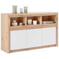 Sideboard M. Soft-close B: 142 Cm Kashmir New, Eiche Dekor - Eichefarben/Schwarz, MODERN, Holzwerkstoff (142/89/41cm) - James Wood