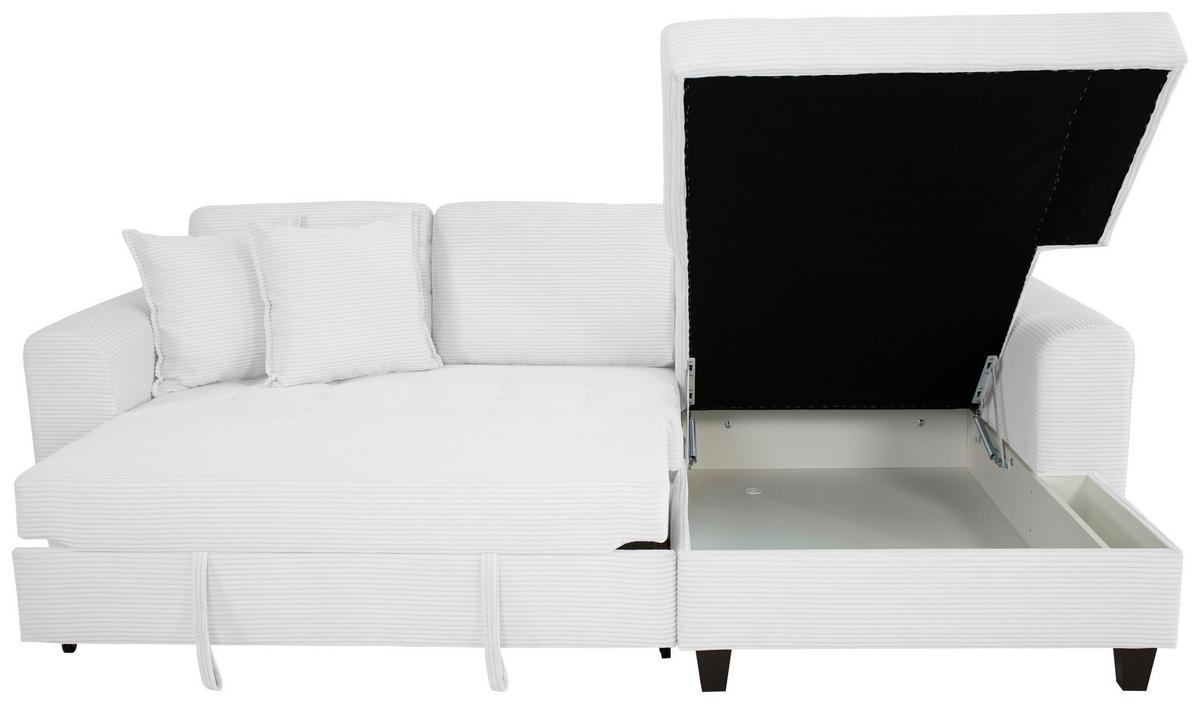 Ecksofa Moritz Silberfarben S: ca. 265x155 cm - Weiß, Trend, Textil (265/155cm)