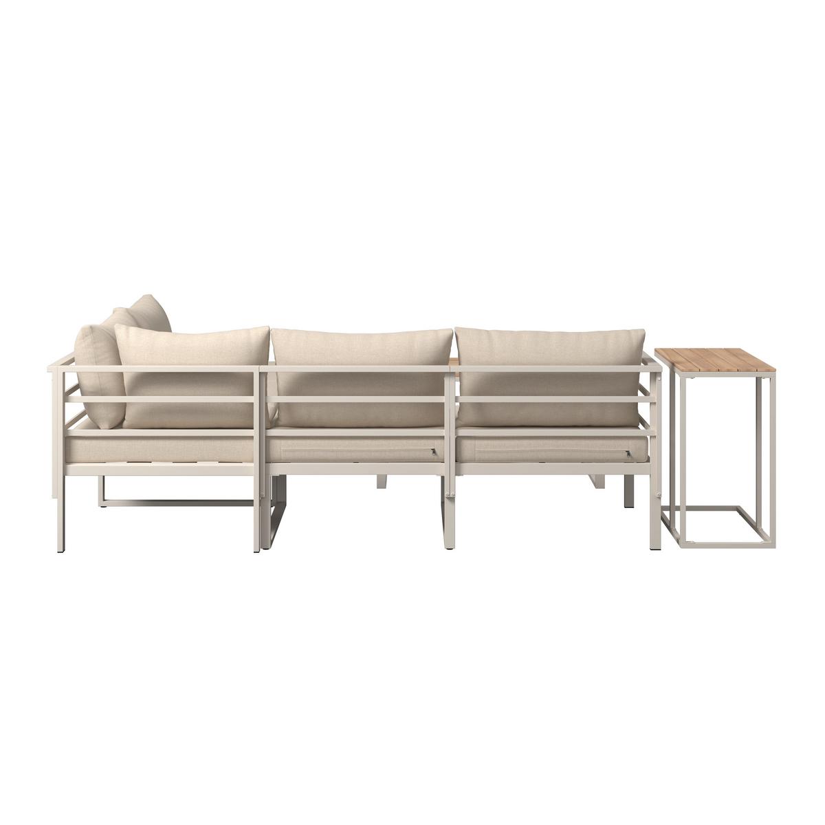 Loungegarnitur Algarve - Beige/Grau, MODERN, Holz/Textil (228/218cm) - Beldano