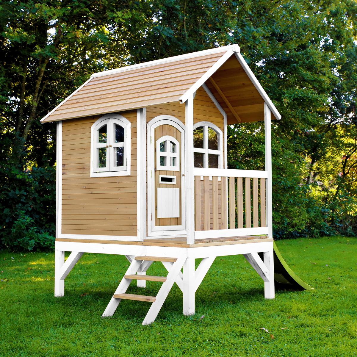 Spielhaus A030.036.11 - Rot/Braun, KONVENTIONELL, Holz (287/231/191cm) - Ambia Garden