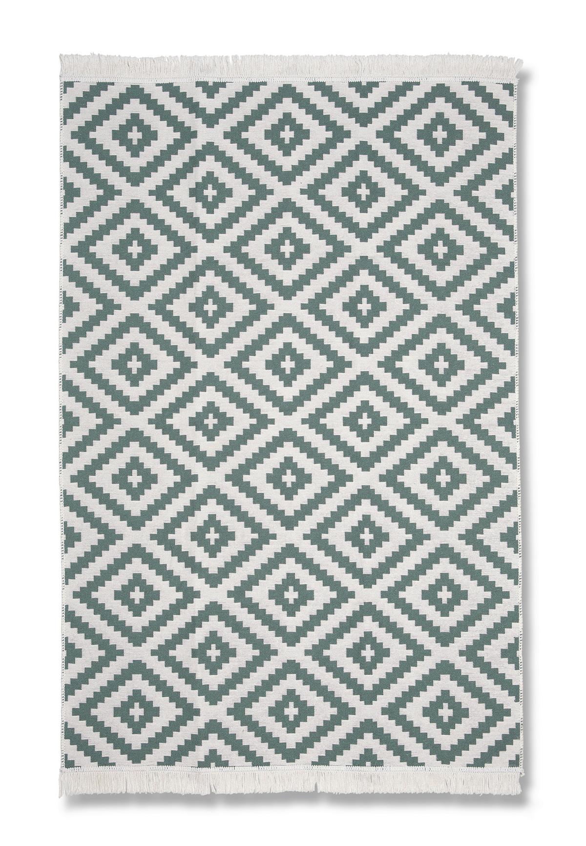 RUČNĚ TKANÝ KOBEREC Inaya 2, 120/170cm - bílá/zelená, Moderní, textil (120/170cm) - Mömax