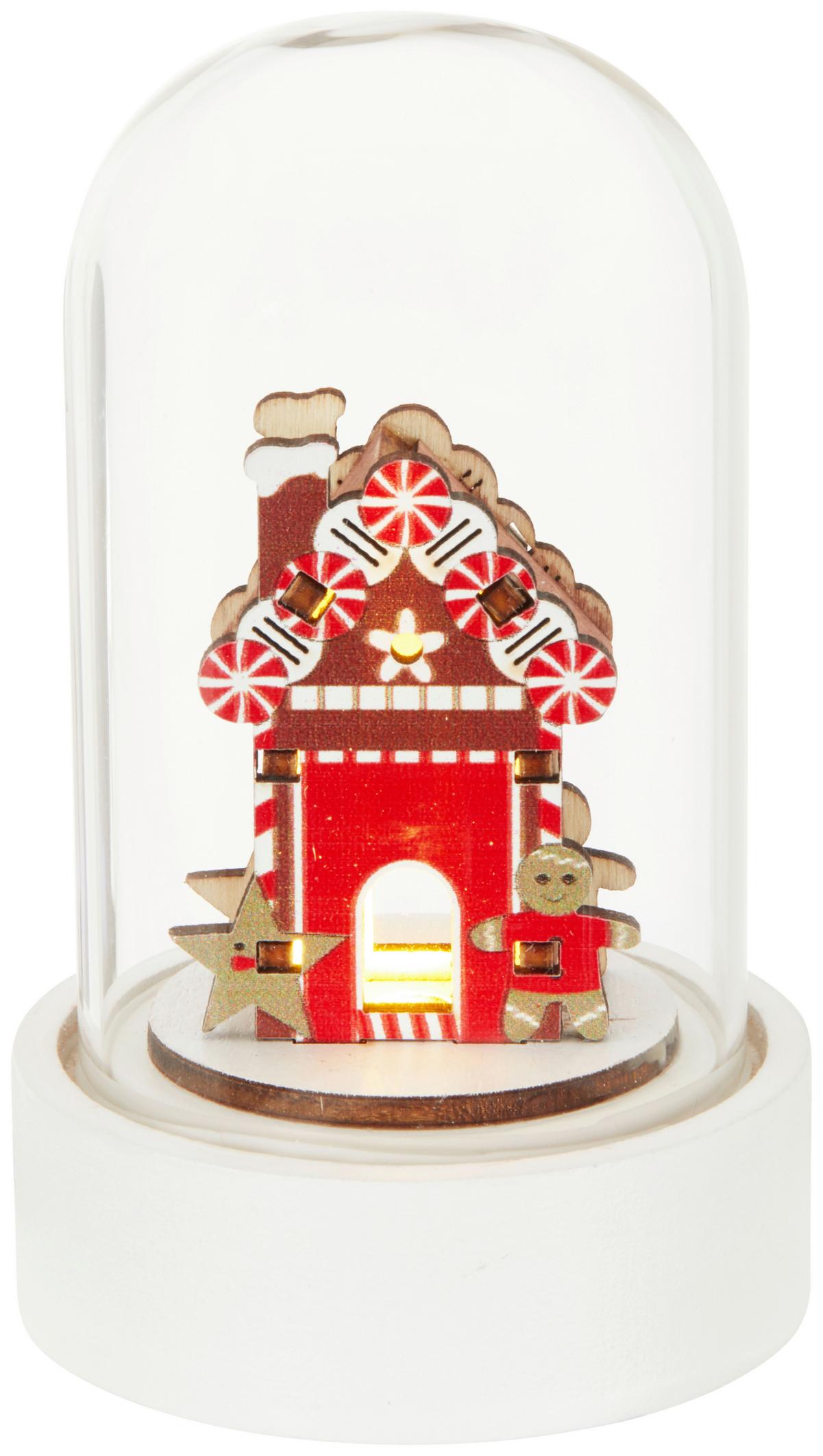 Led-dekoleuchte Loretta - Rot/Braun, Basics, Glas/Holz (5,5/9cm) - James Wood