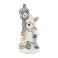 Led Karácsonyi Figura Anton - barna/fehér, Konventionell, kő (18cm) - Luca Bessoni