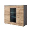 Highboard 120cm Vera Anthr./Kastanieneichefarben - Kastanieneichefarben/Anthrazit, Trend, Glas/Holzwerkstoff (120/103,3/39,5cm) - P & B