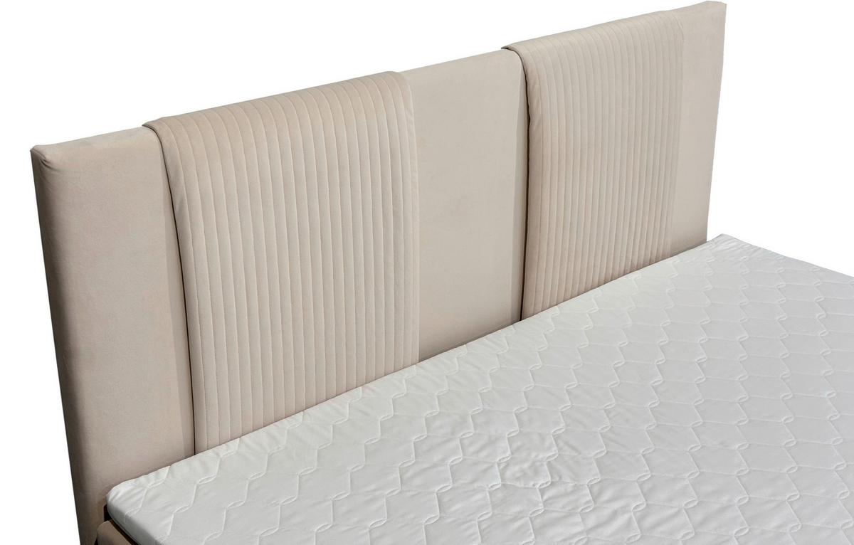 Boxbett Dolly 180x200 Cm - Silberfarben/Creme, Basics, Holzwerkstoff/Textil (180/200cm) - Livetastic