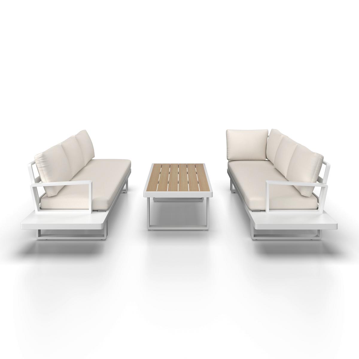 TERASOVÁ SEDACIA SÚPRAVA TILLY - biela/krémová, Modern, kov/textil (288,5/70/74cm) - Bessagi Garden