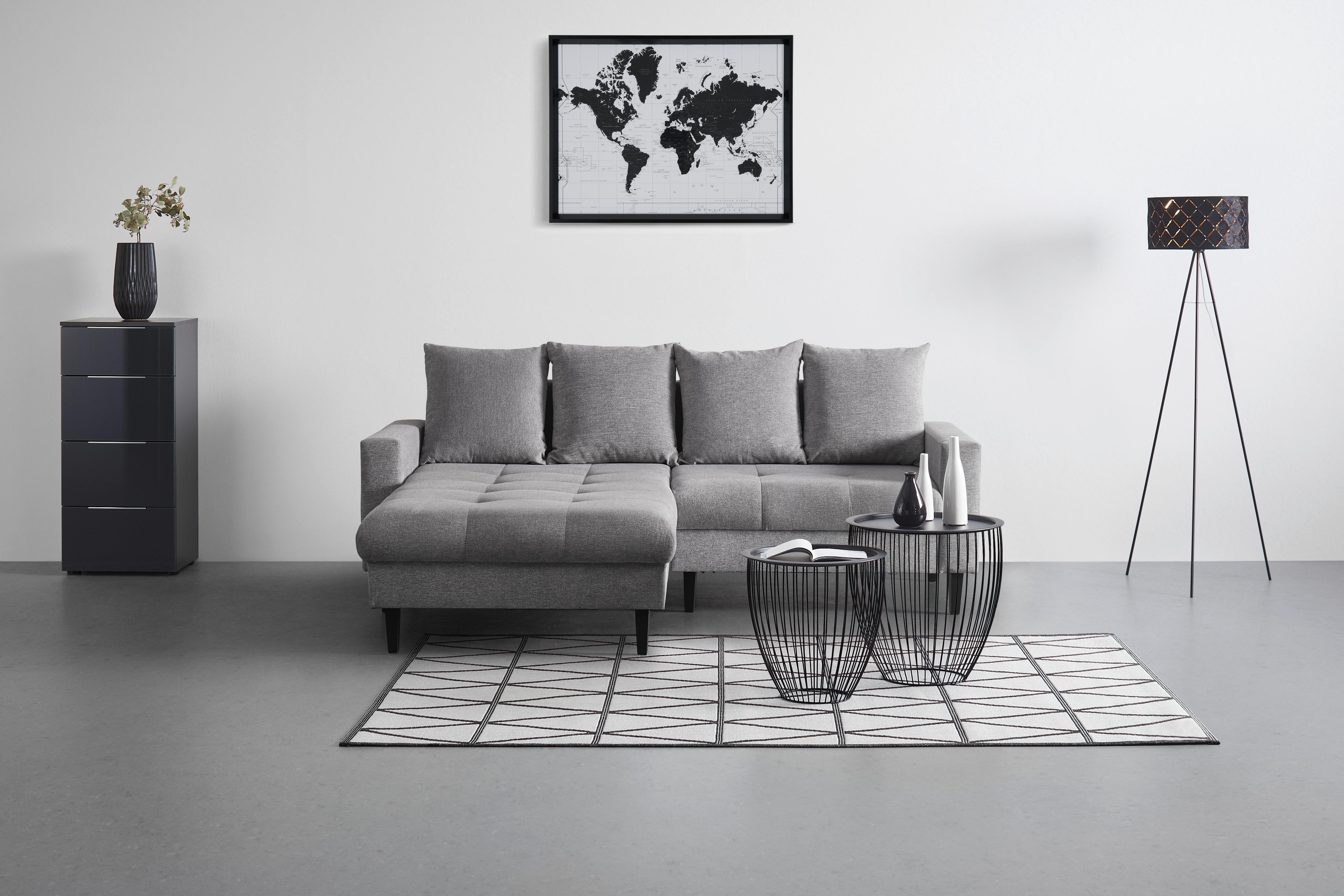 ROHOVÁ SEDACIA SÚPRAVA BOSTON -BASED- - čierna/sivá, Konventionell, drevo/textil (215/92/160cm) - Based