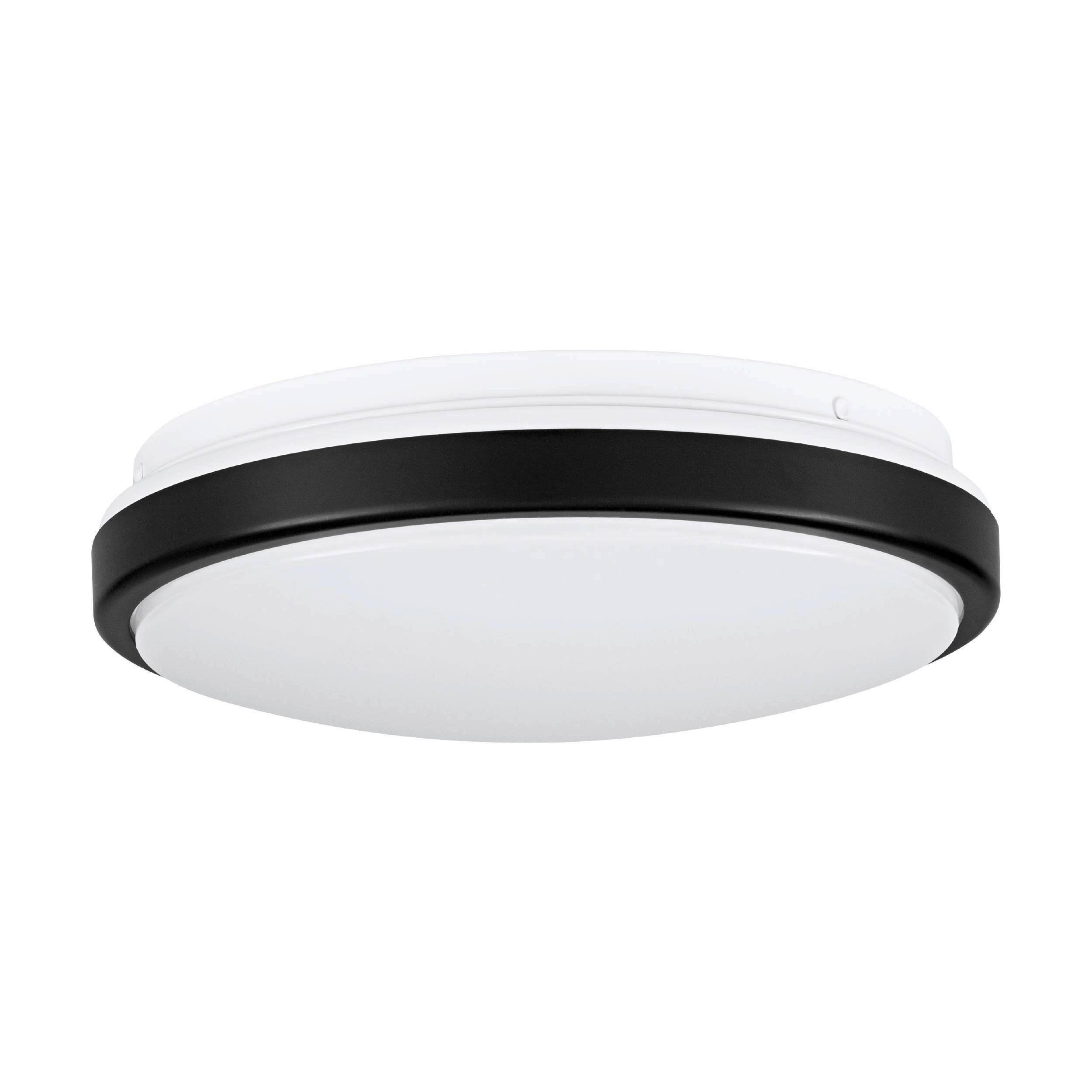 Led-deckenleuchte Lezuza Ø 24,5 Cm Schwarz/weiß - Schwarz/Weiß, Basics, Kunststoff/Metall (24,5/9cm) - Eglo