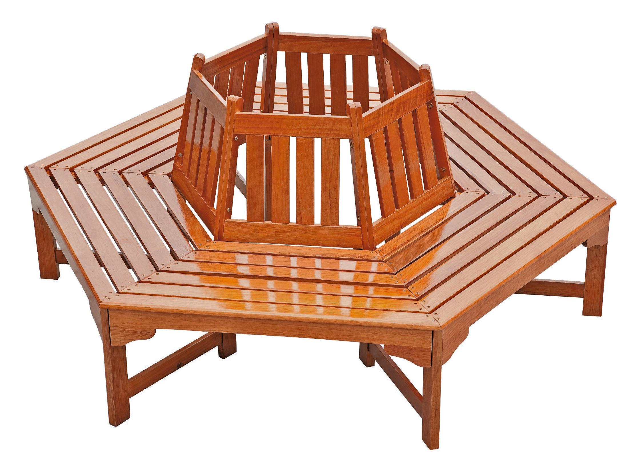 Baumbank Ontario - Eukalyptusholzfarben/Braun, MODERN, Holz (155/78/155cm) - Gardenson