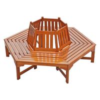Baumbank Ontario - Eukalyptusholzfarben/Braun, MODERN, Holz (155/78/155cm) - Gardenson