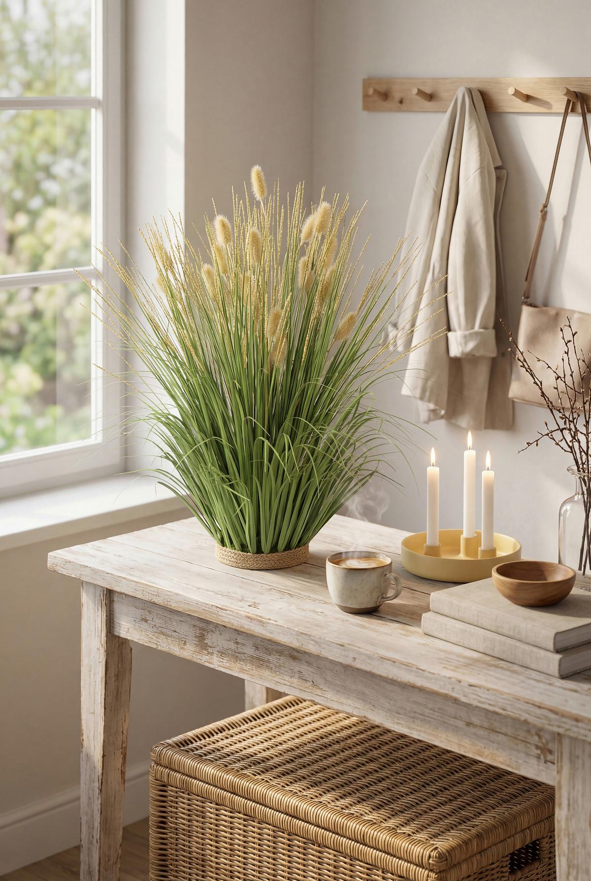 Kunstpflanze Mike - Creme/Grün, KONVENTIONELL, Papier/Kunststoff (30/52cm) - Luca Bessoni