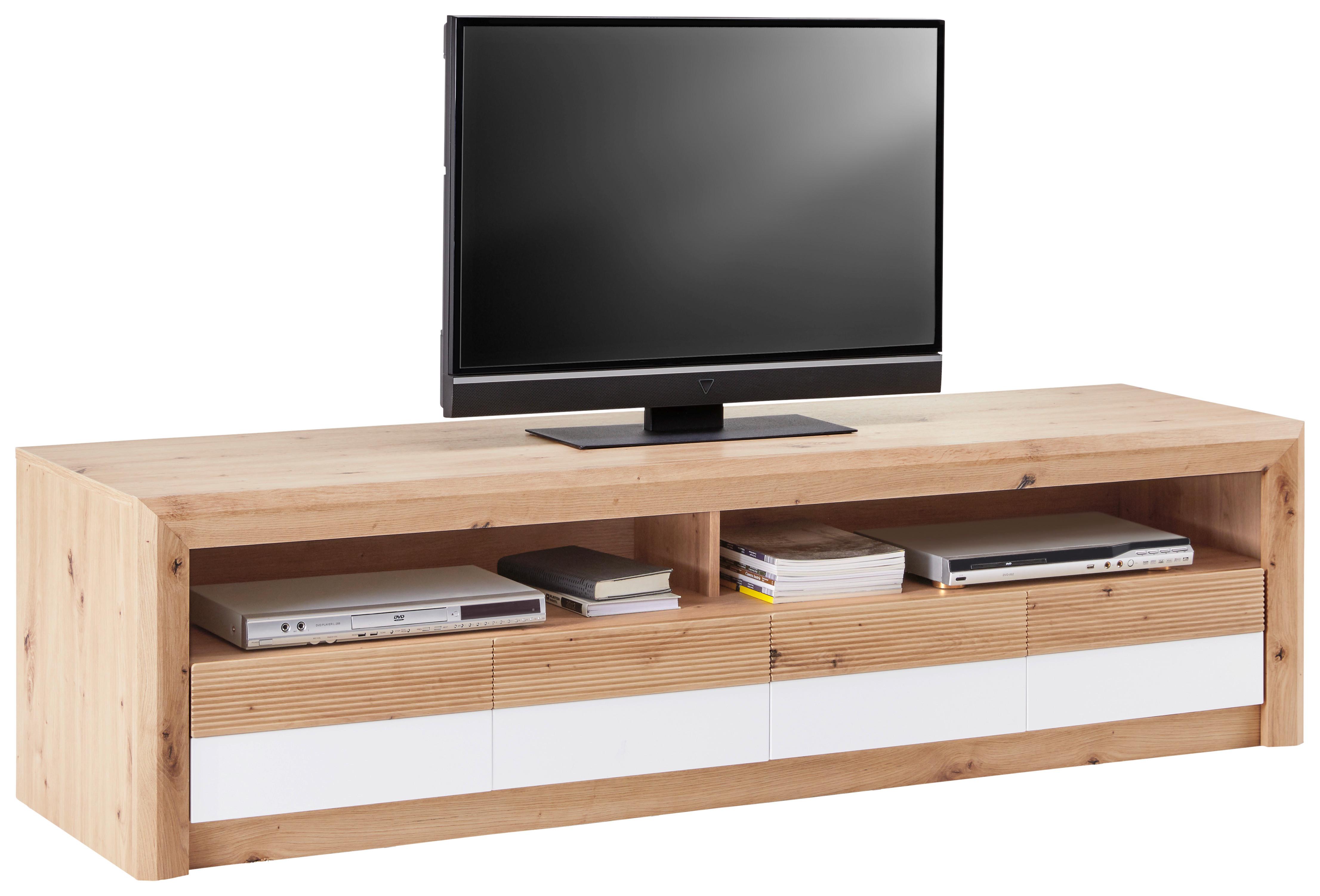Tv Diel Kashmir New - farby dubu/čierna, Moderný, kompozitné drevo (185/50/49cm) - James Wood