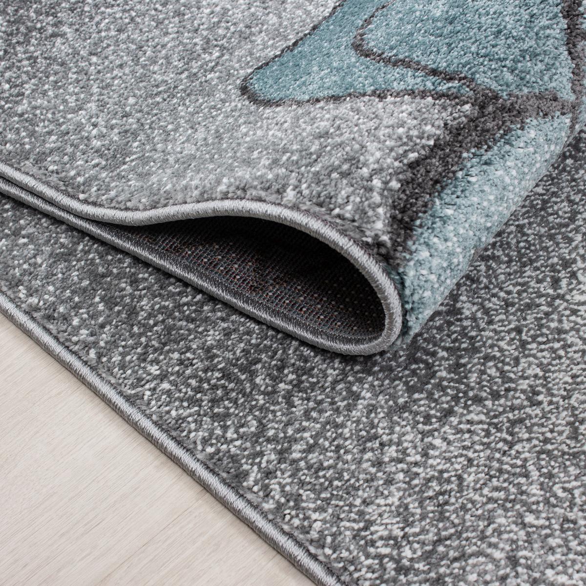 Kinderteppich Bär Blau/grau/weiß Kids 80x150 Cm - Blau/Weiß, Trend, Textil (80/150cm)