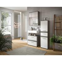 Badezimmer Blake Weiß Hg B: 105 Cm - Weiß Hochglanz/Schwarz, MODERN, Glas/Holzwerkstoff (105cm) - MID.YOU