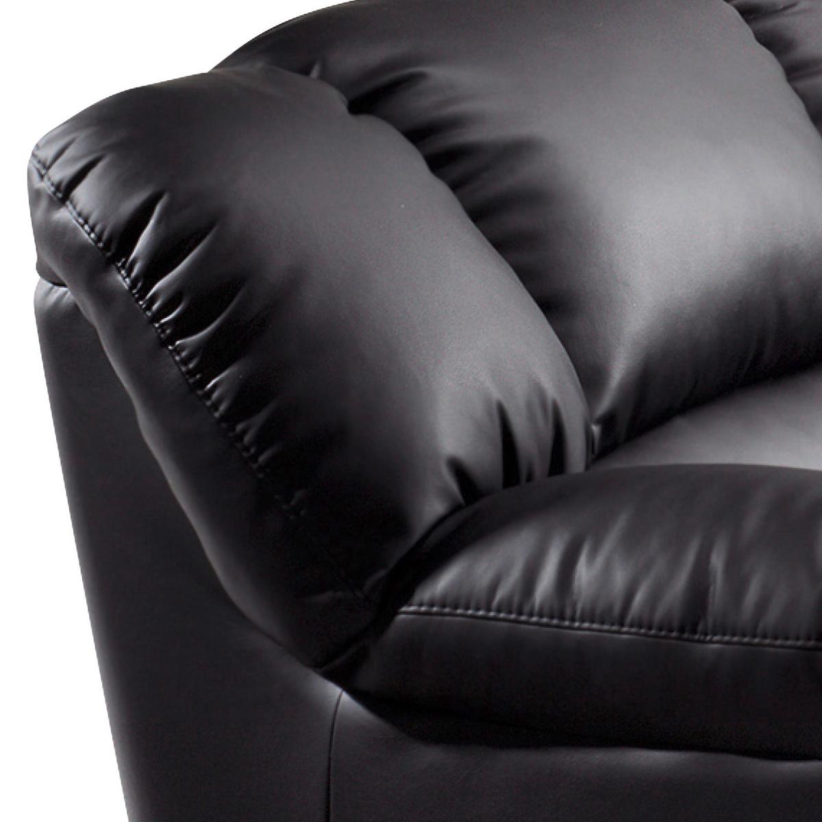 Polstersessel Mit Armlehnen Casino I Lederlook Schwarz - Schwarz, KONVENTIONELL, Textil (109/88/92cm) - MID.YOU