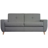 Schlafsofa Oskar - Buchefarben/Hellgrau, MODERN, Holz/Holzwerkstoff (187/89/97cm)