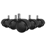 Drehstuhlrolle 5-teilig Schwarz - Schwarz, Basics, Kunststoff (5cm) - MID.YOU