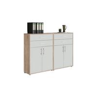 Office Edition B: 168,8 cm Eichefarben/Weiß - Eichefarben/Weiß, MODERN, Holzwerkstoff (168,8/113,6/33cm) - MID.YOU