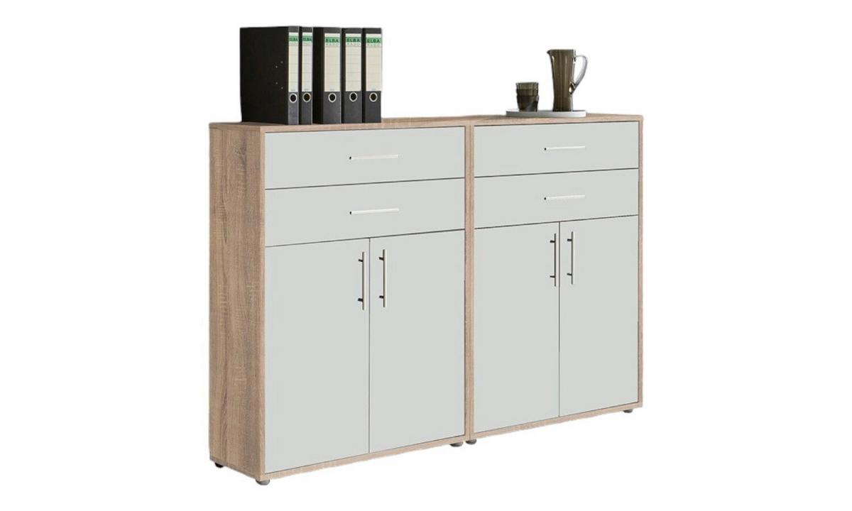 Office Edition B: 168,8 cm Eichefarben/Weiß - Eichefarben/Weiß, MODERN, Holzwerkstoff (168,8/113,6/33cm) - MID.YOU