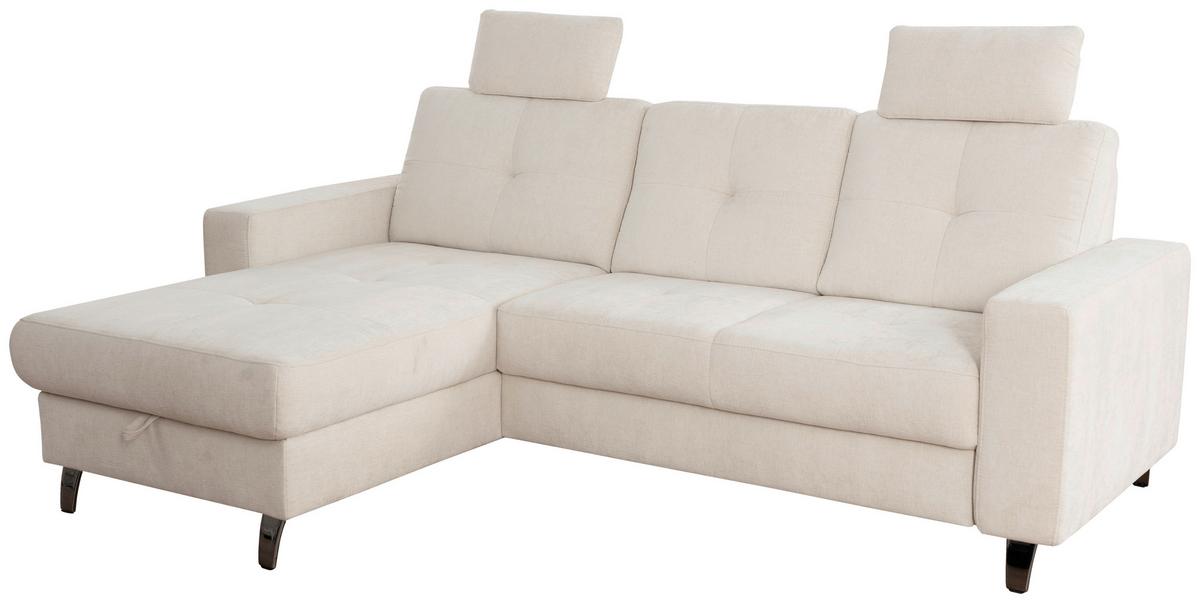 Ecksofa Varese Naturfarben 164x239 Cm - Beige/Schwarz, KONVENTIONELL, Textil (164/239cm) - James Wood