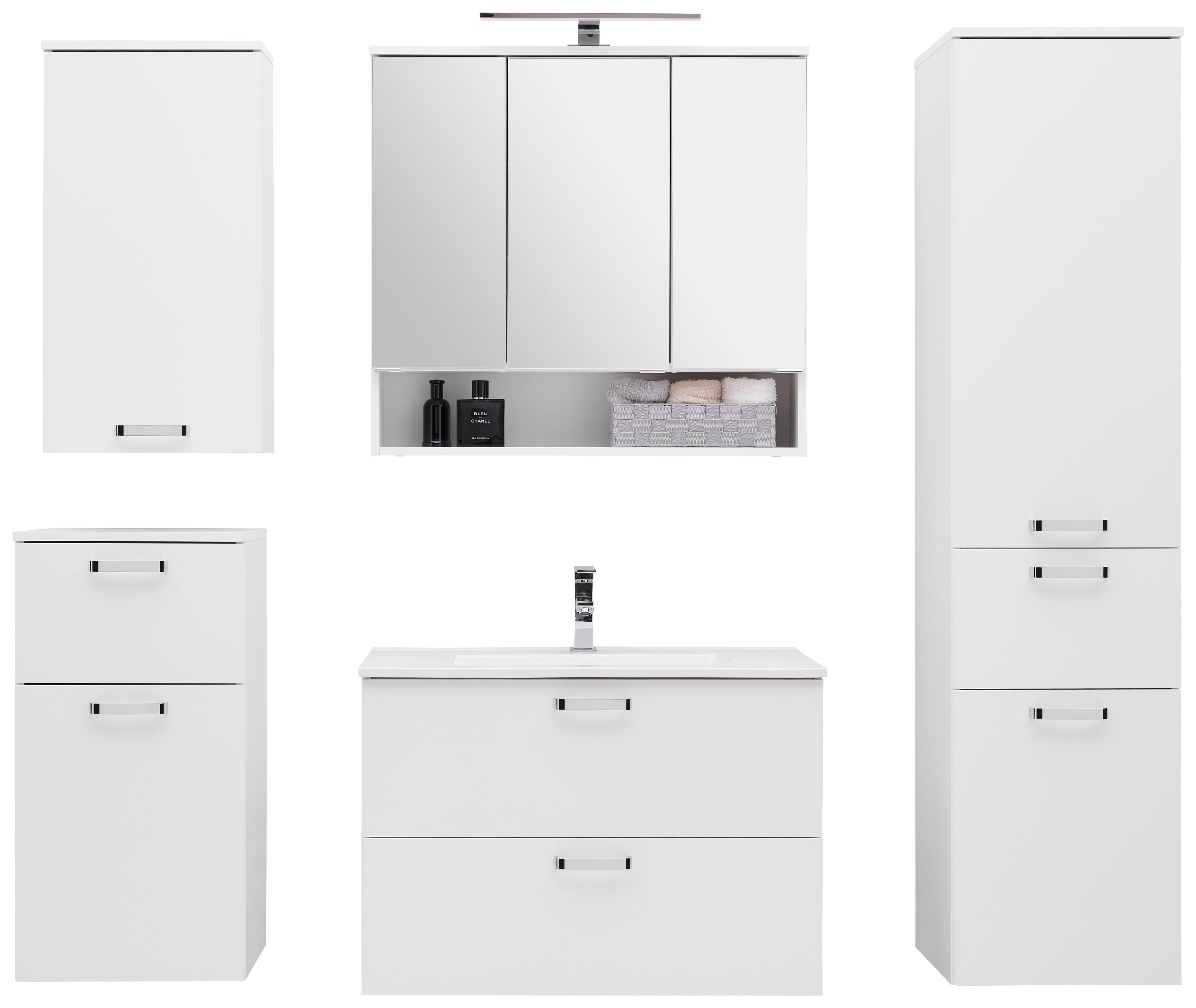 Badezimmer Fresh Weiß B: 160 Cm - Weiß, KONVENTIONELL, Holzwerkstoff (160/168,5/46,5cm) - Ondega