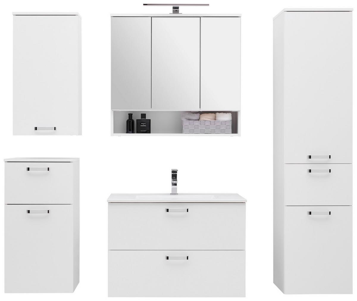 Badezimmer Fresh Weiß B: 160 cm - Weiß, KONVENTIONELL, Holzwerkstoff (160/168,5/46,5cm) - Ondega