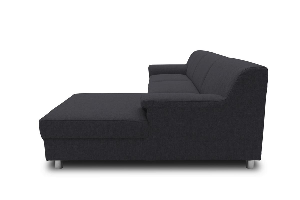 Ecksofa Jamie Rücken Echt Schlammfarben Webstoff - Chromfarben/Schlammfarben, KONVENTIONELL, Textil (251/150cm) - MID.YOU