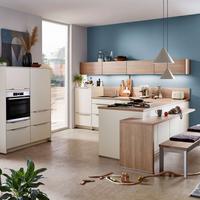 Einbauküche Fontana Frei Planbar Modernes Design - Eichefarben/Creme, MODERN, Holzwerkstoff - Vertico