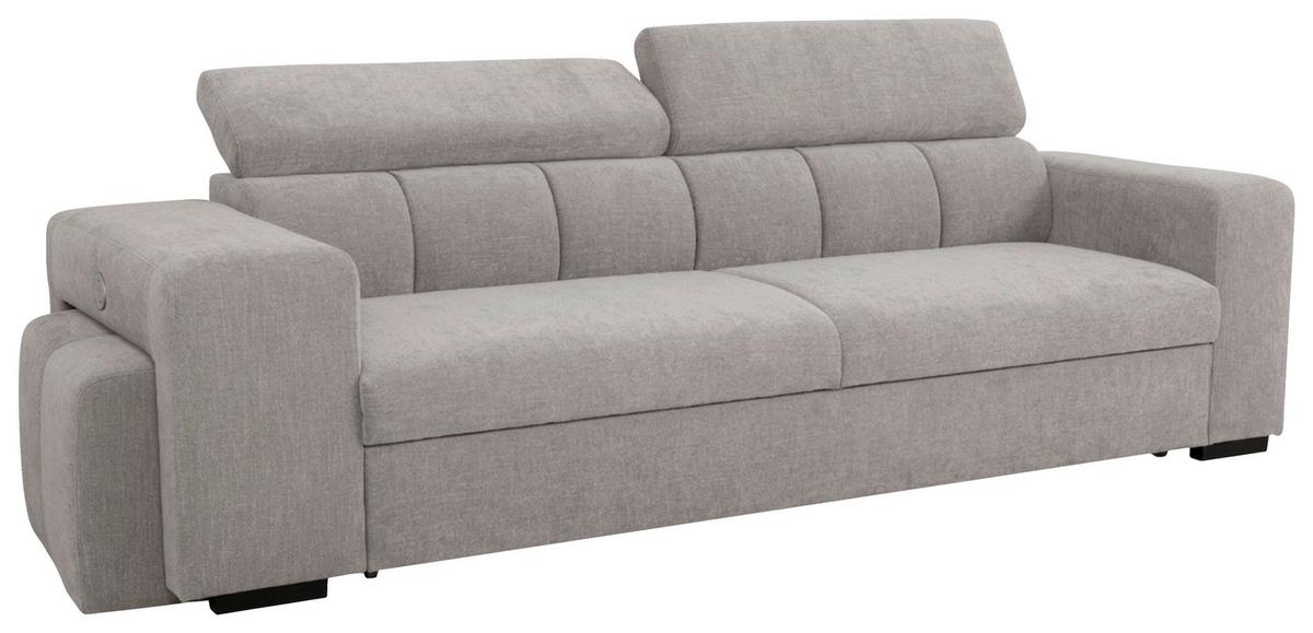 3-SitzerSofa m. Schlaffunktion Sirius S grau, B: 251cm - Schwarz/Grau, KONVENTIONELL, Holz/Holzwerkstoff (251/96/100cm)