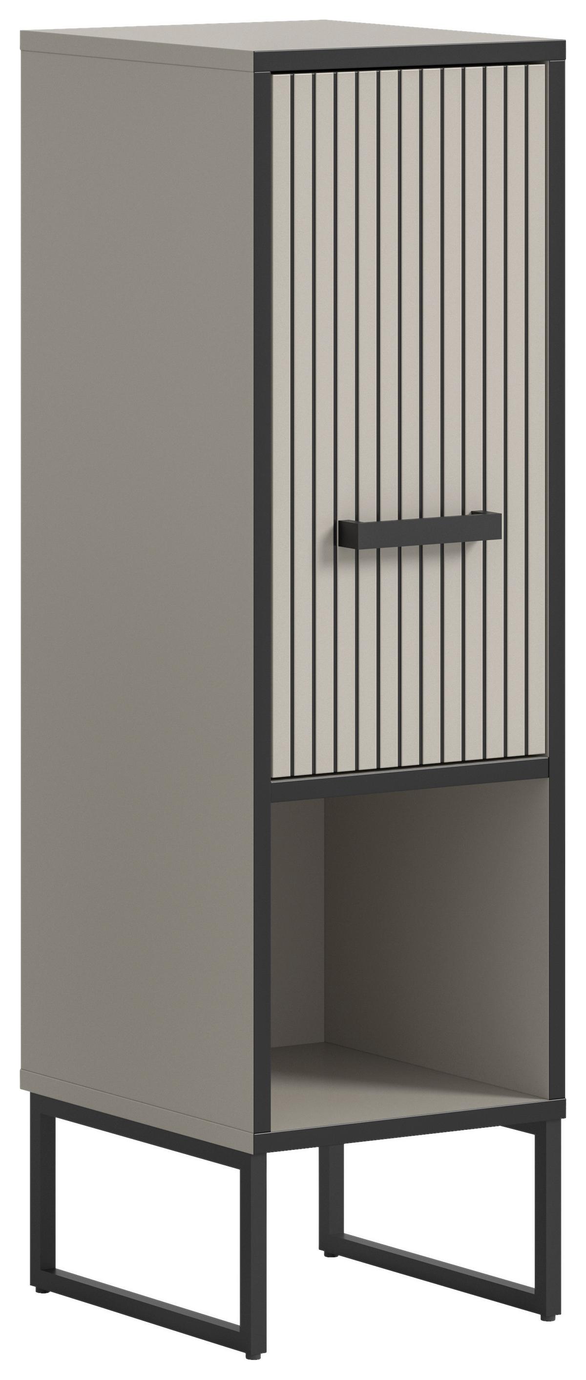 Midischrank Bagno Kaschmir B: 30 Cm - Kaschmir/Schwarz, MODERN, Holzwerkstoff (30/101/32cm) - MID.YOU