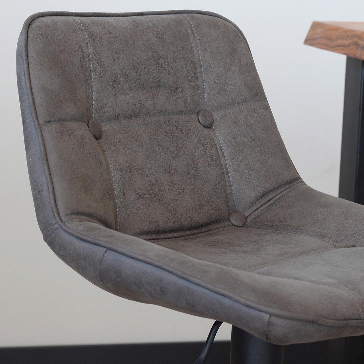 Barhocker-Set Ezra - Anthrazit/Schwarz, LIFESTYLE, Textil/Metall (49/87/43cm) - MID.YOU