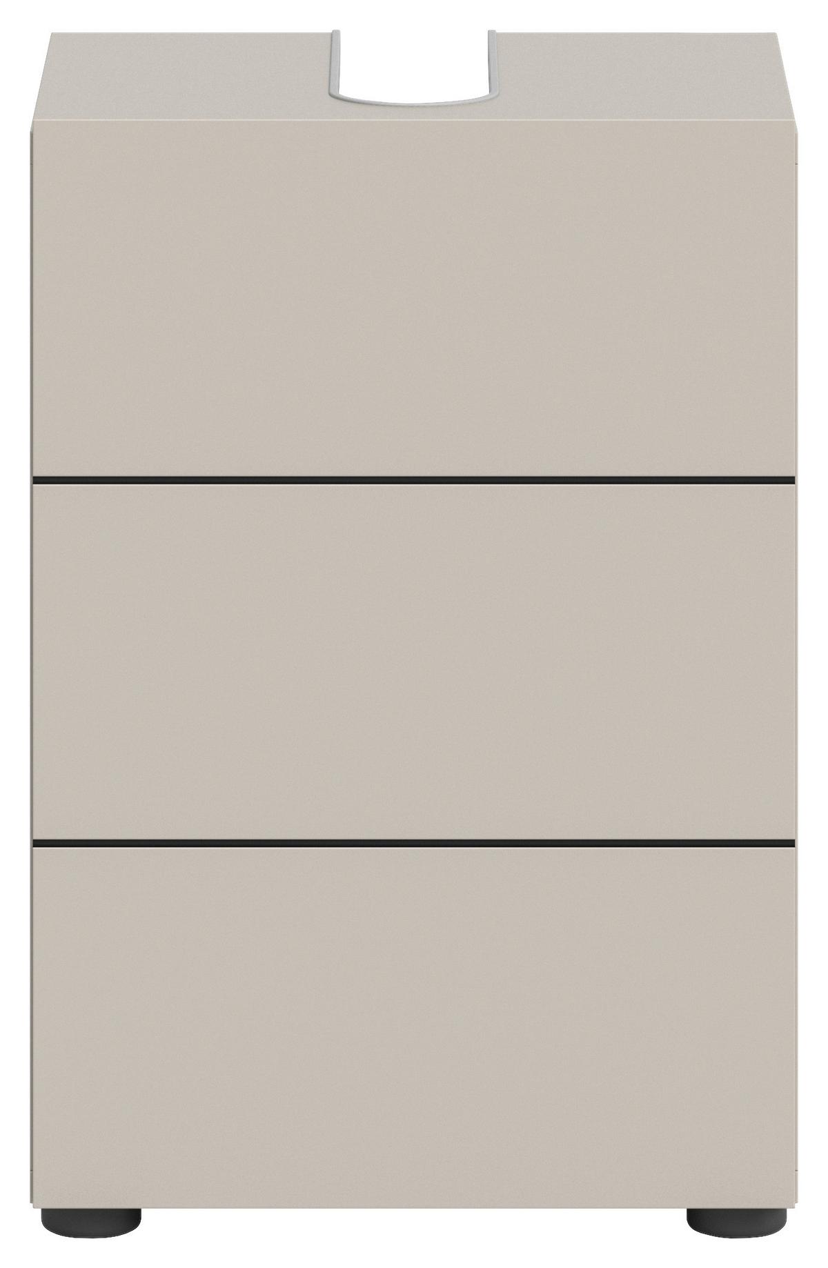 Waschbeckenunterschrank Vira Kaschmir B: 38 Cm - Kaschmir/Schwarz, MODERN, Holzwerkstoff (38/56/34cm) - MID.YOU