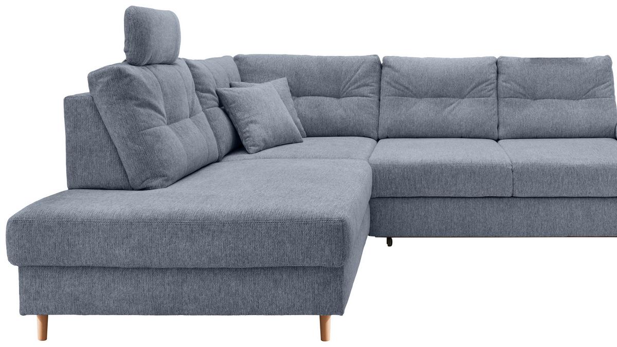 Ecksofa Brizzini Hellblau S: 206x264 Cm - Naturfarben/Hellblau, MODERN, Textil (206/264cm) - Livetastic