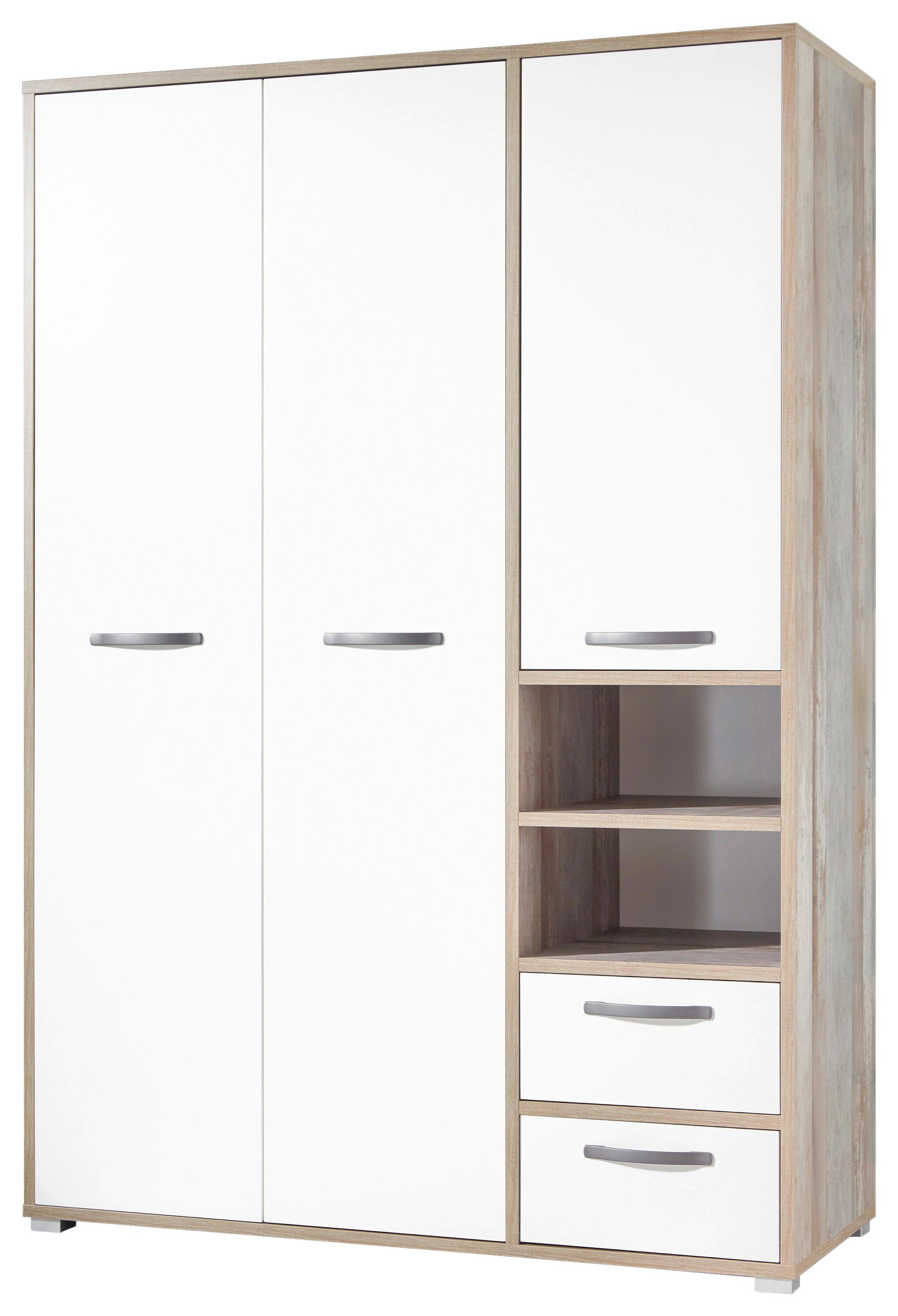 Skriňa s otočnými dverami MOON 138 cm - hnedá/sivá, Modern, kompozitné drevo/plast (138/201/57cm) - MID.YOU
