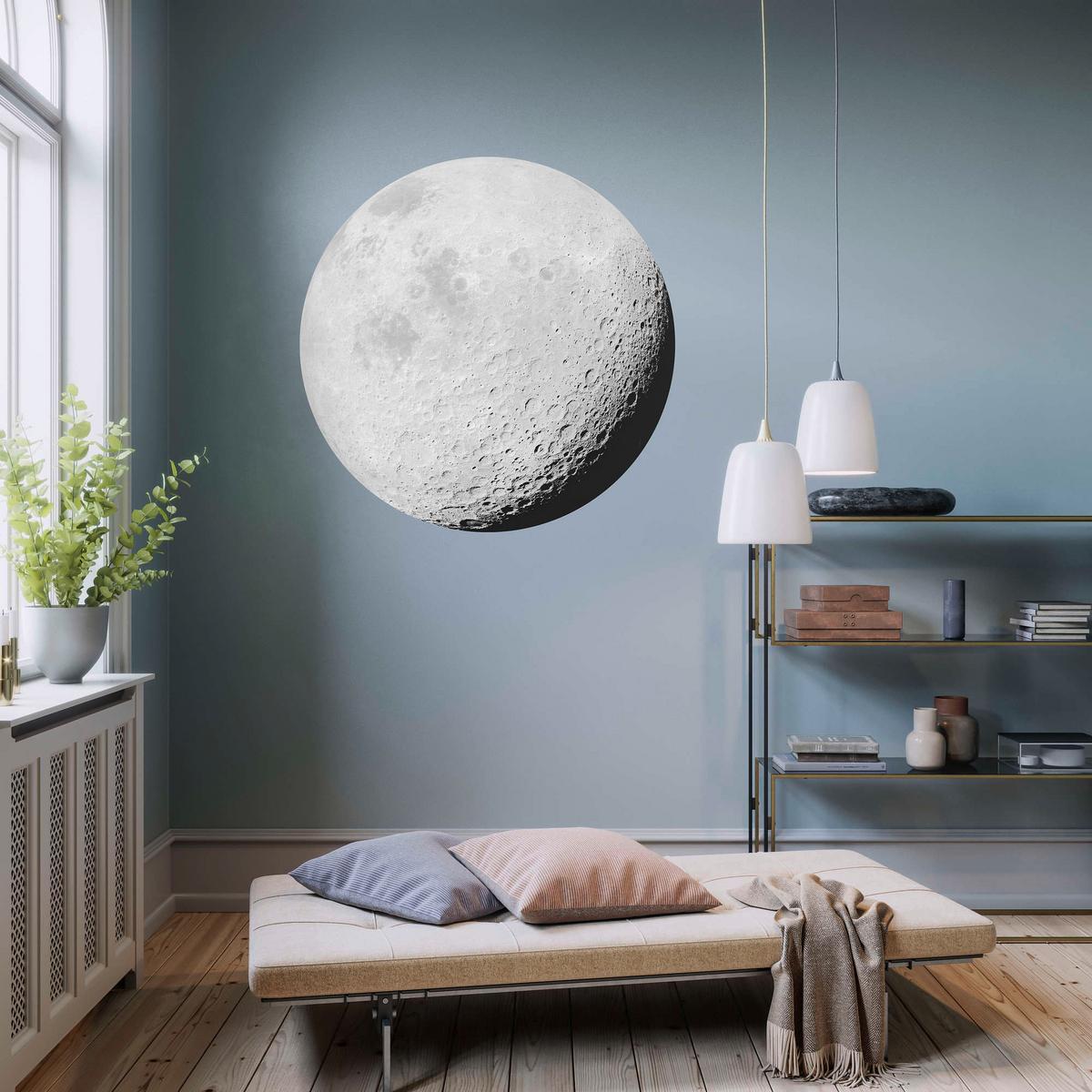 Fototapete Luna - Schwarz/Weiß, Trend, Papier (125cm) - Komar
