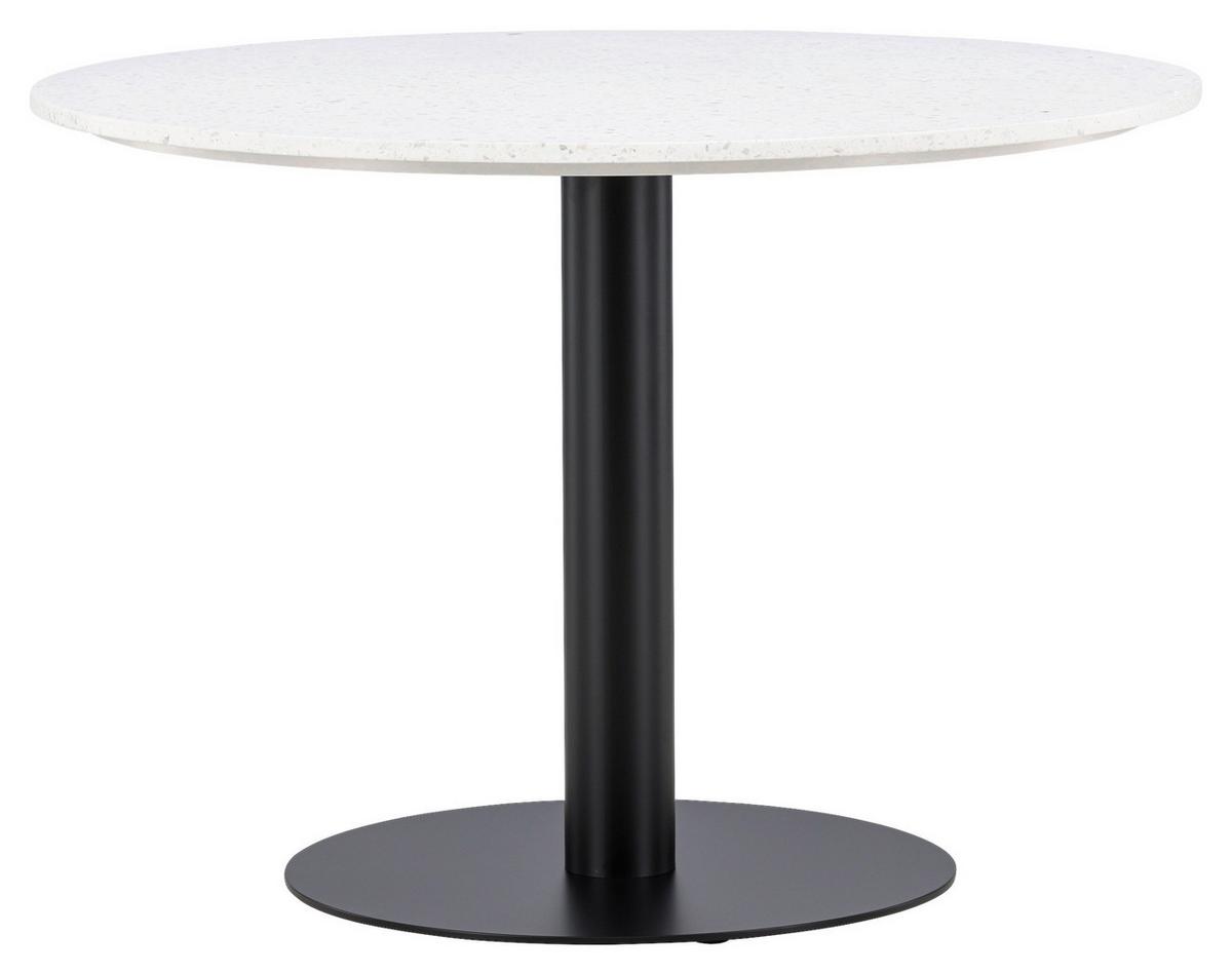Esstisch Razzia - Schwarz/Weiß, Design, Stein/Metall (106/106/75cm) - Livetastic