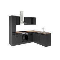 Eckküche Jazz 8 250 Schwarz S: 250x175 cm - Eichefarben/Schwarz, LIFESTYLE, Holzwerkstoff (250/175cm) - P & B
