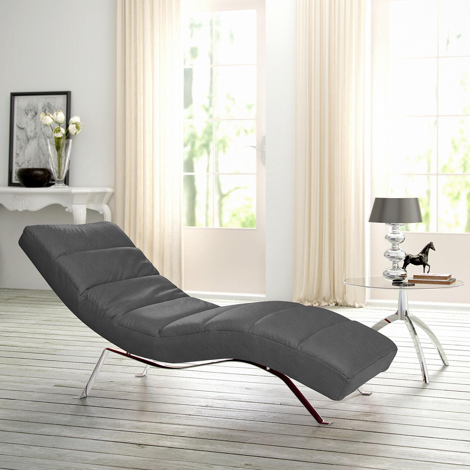 Relaxliege Swing Silver Dunkelgrau B: 65 Cm - Dunkelgrau/Silberfarben, Design, Textil (65/65-95/171cm) - Livetastic